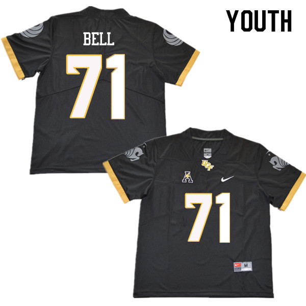 Youth #71 Brett Bell UCF Knights College Football Jerseys Sale-Black